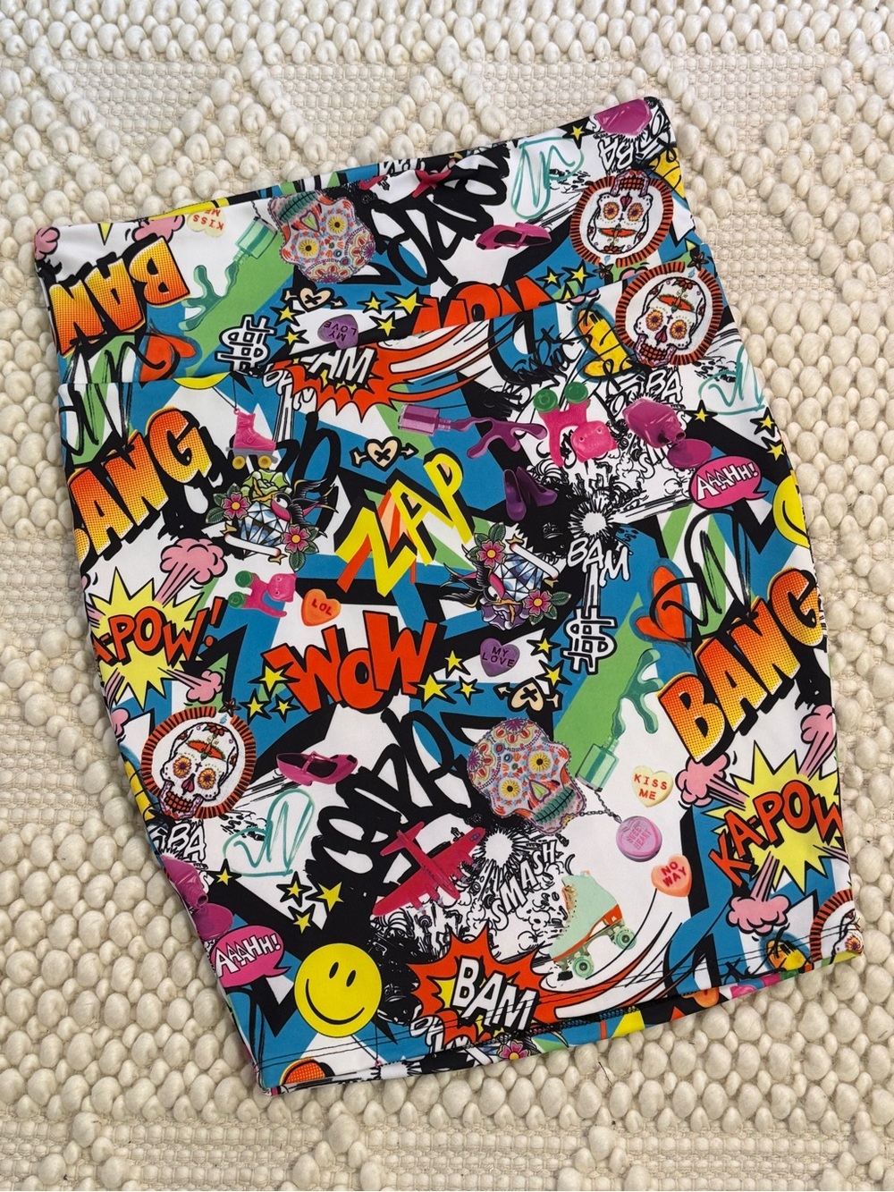 NWOT Torrid Graphic Comic-Print Scuba Pencil Skirt Size 2 (2x)